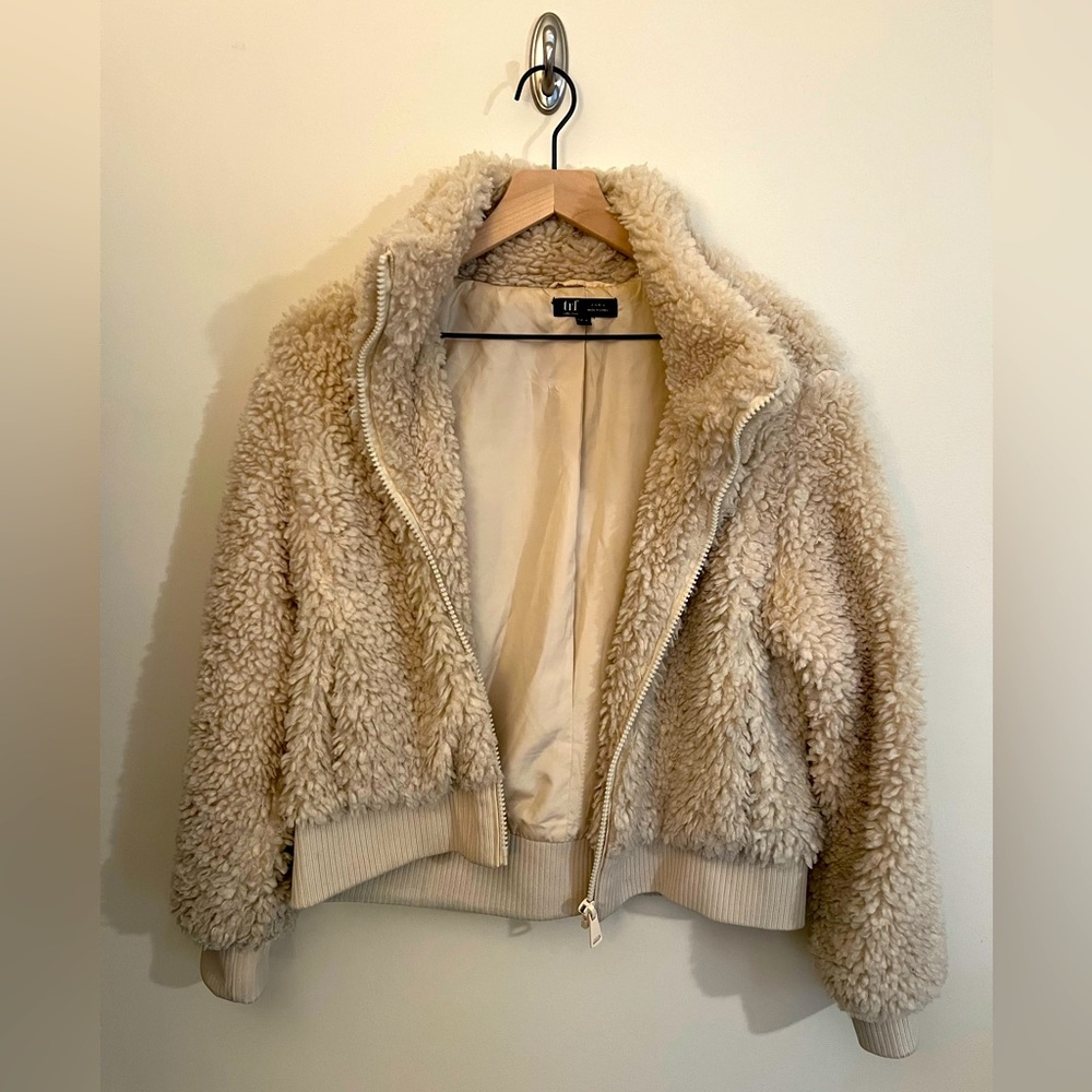 Zara shearling zip-up